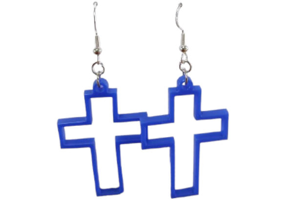 Cross - Earring Pair: Blue